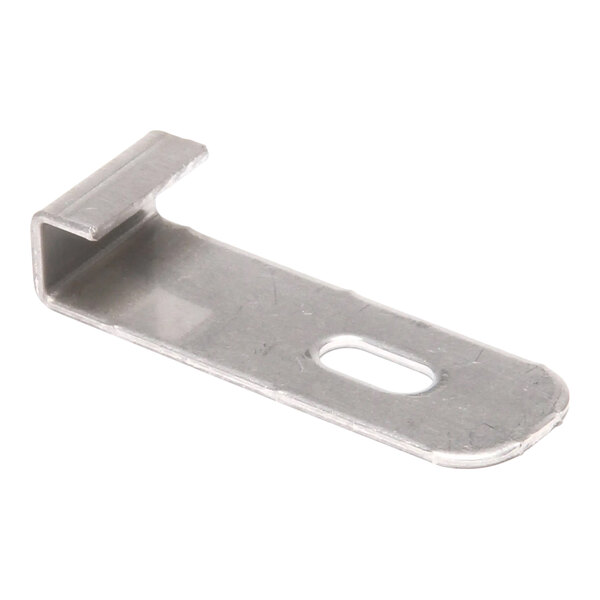 A metal door stop bracket with a slotted hole, designed for Tru-Vection ovens.