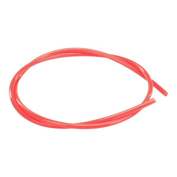 A coiled red flexible hose.