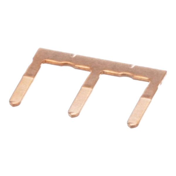 A three-pole copper bus bar contact.