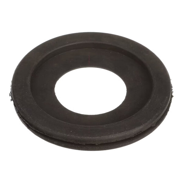A round black rubber seal with a central hole.