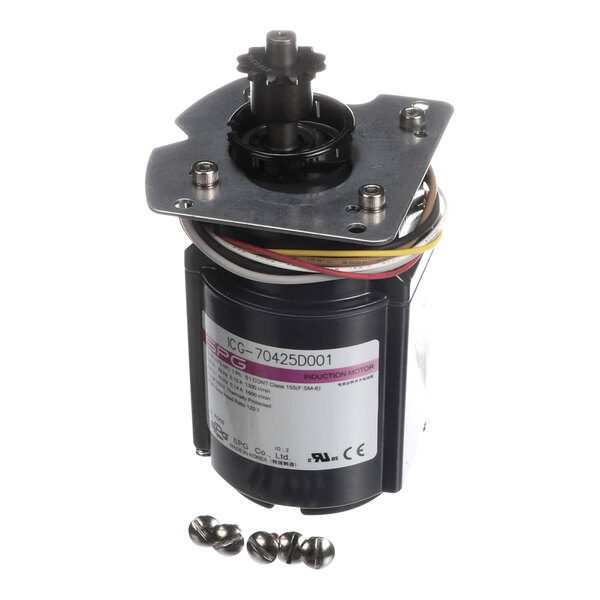 A replacement motor kit for Antunes equipment, including the motor unit and mounting screws.