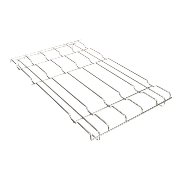 A metal side rack with 2.4 inch spacing, designed for use in Blodgett ovens.