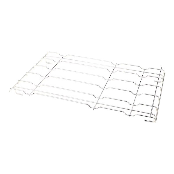A metal side rack with 2.4 inch spacing designed for the right side, compatible with Blodgett ovens.