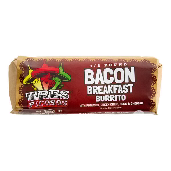 Tres Picosos Bacon Breakfast Burrito 8 oz. - 12/Case