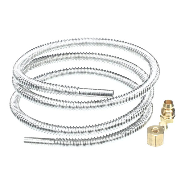 A coiled metal pilot tube kit with brass fittings.