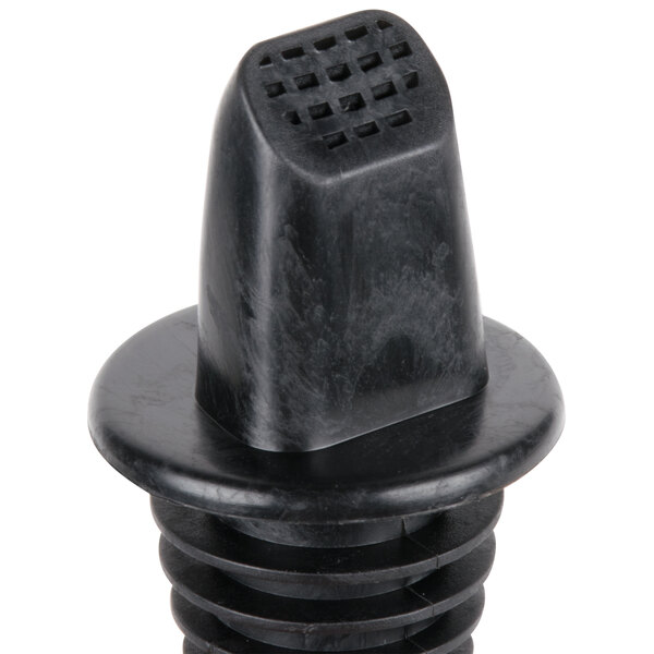 A black liquor pourer with a built-in screen.