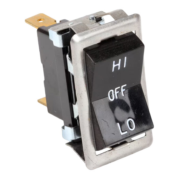 A black SPDT rocker switch with HI, OFF, and LO settings, designed for Blodgett equipment.
