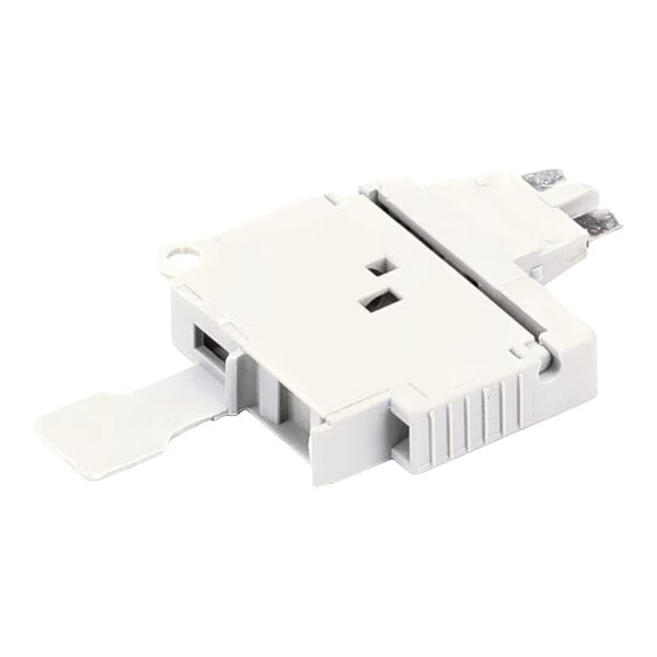 A white plastic fuse holder for electrical fuses.