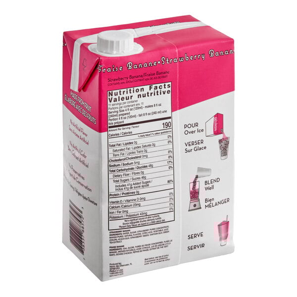 Monin Strawberry Banana Fruit Smoothie Mix 46 fl. oz.