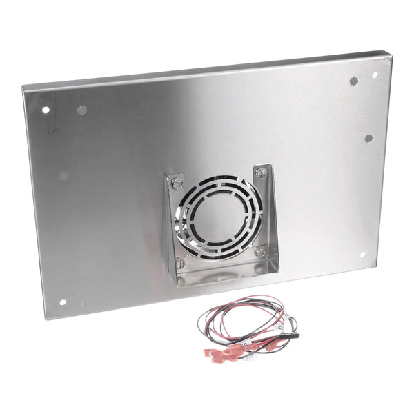 A metal control board kit with a fan and wiring components.