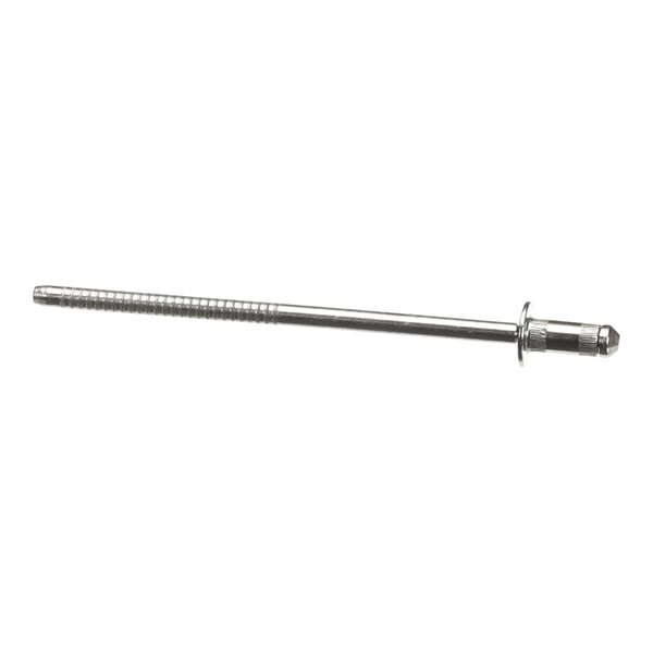 A metal pop rivet used for fastening materials together.