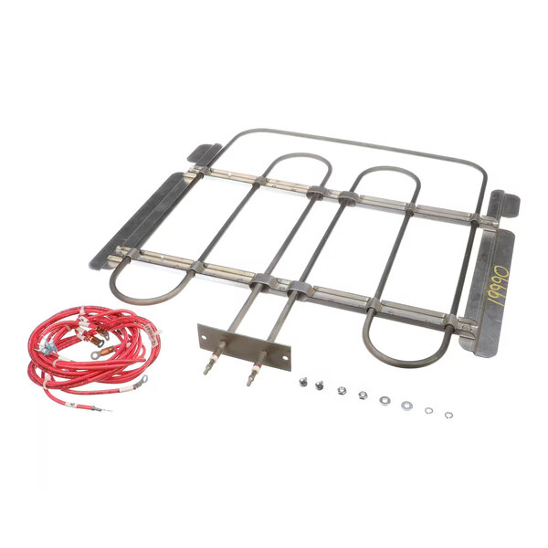 An electric heating element assembly with wiring and mounting hardware for a Blodgett oven.