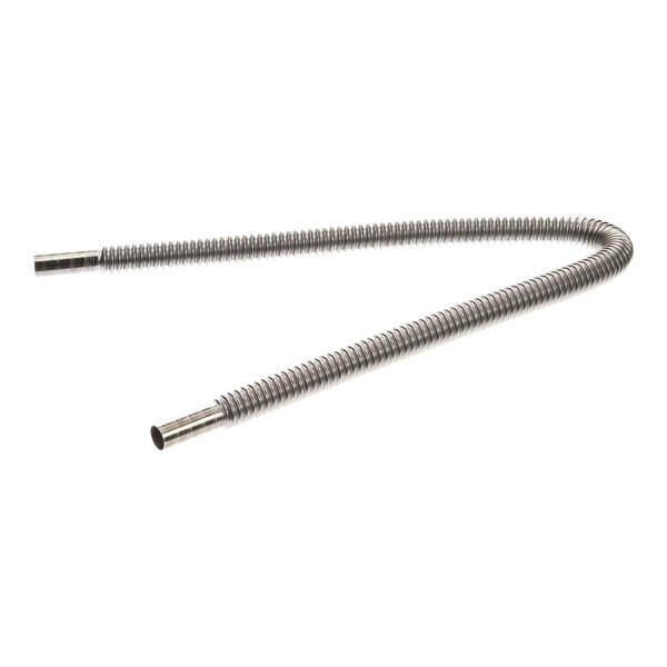 A flexible metal tube with a coiled design and open ends.