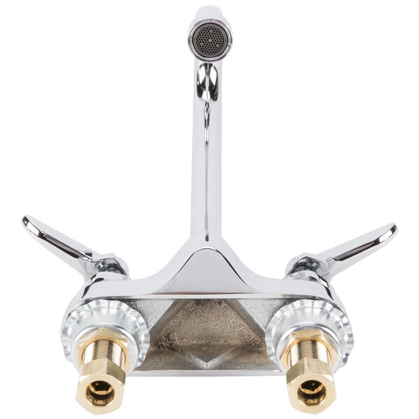 A chrome T&S medical faucet with 2 brass lever handles.