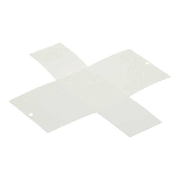 A flat, translucent plastic cover with two rectangular sections intersecting in a cross shape, identified as a contactor cover.