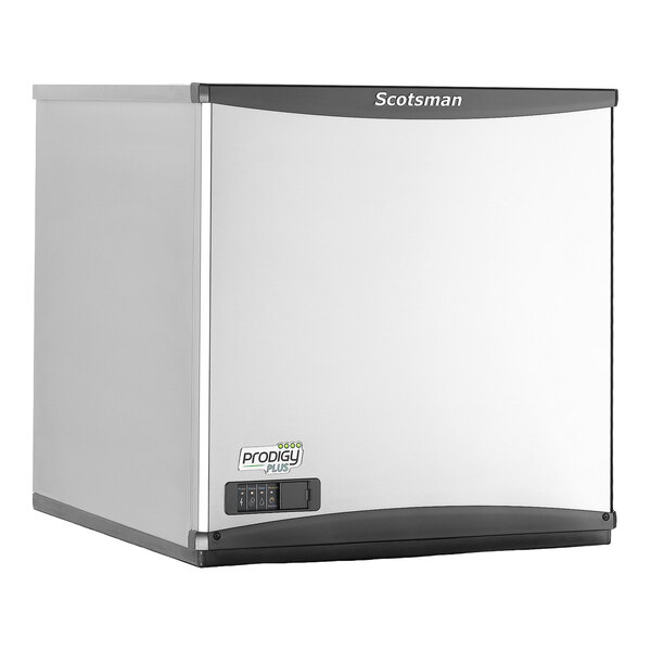 A stainless steel Scotsman Prodigy Plus Series water-cooled flake ice machine.