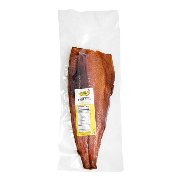 Honey Smoked Fish Co. Original Honey Smoked Whole Salmon Fillet 3 lb. - 2/Case