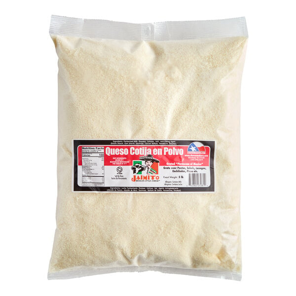 Jaimito Crumbled Queso Cotija Cheese 5 lb. - 4/Case