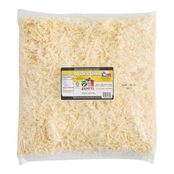 Jaimito Shredded Queso Oaxaca Cheese 5 lb. - 4/Case