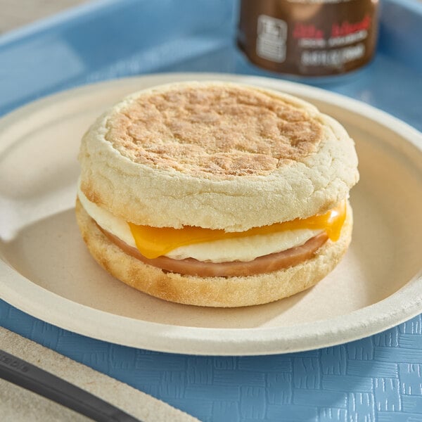 Mason Dixie Canadian Bacon, Egg, and Cheese English Muffin Breakfast Sandwich 4.4 oz. - 12/Case