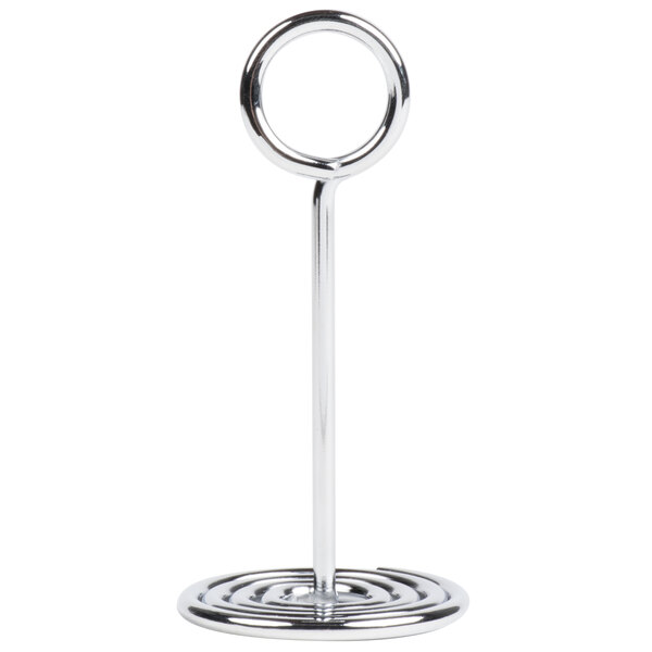 American Metalcraft 4" Chrome Stainless Steel Swirl Base Card Holder - 12/Case