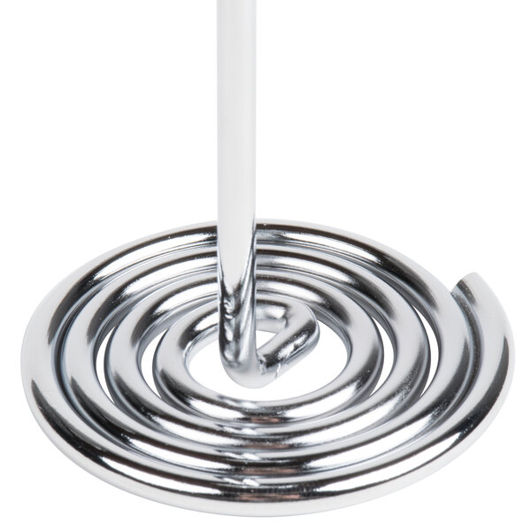 American Metalcraft 4" Chrome Stainless Steel Swirl Base Card Holder - 12/Case