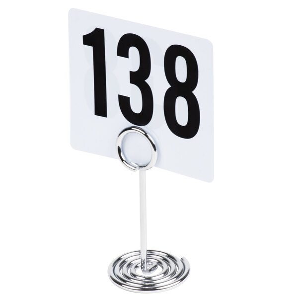 American Metalcraft 4" Chrome Stainless Steel Swirl Base Card Holder - 12/Case