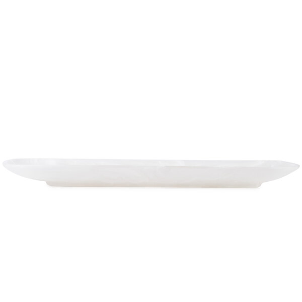 American Metalcraft Translucence 21 1/8" x 9 3/4" x 1 5/8" White Rectangular Poly-Resin Serving Platter - 4/Case