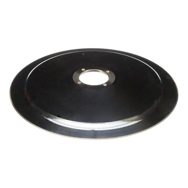 A circular metal knife blade with a central mounting hole, designed for a Berkel slicer.