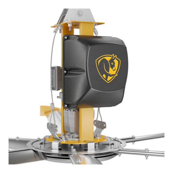 Big Ass Fans 14' Yellow and Silver Aluminum Indoor Shop Ceiling Fan - 100-120V