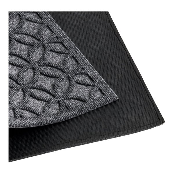Lavex 2' x 3' Gray Interlocking Circle Polypropylene Rubber-Backed "Welcome" Entrance Mat - 13/16" Thick