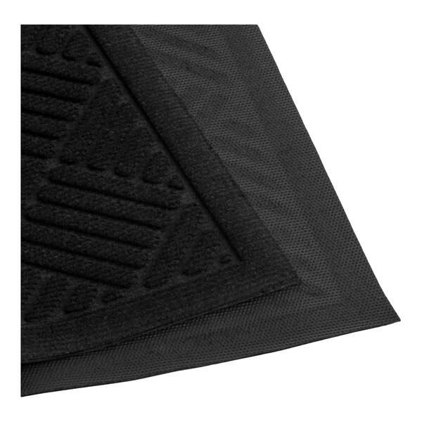 Lavex 1' 6" x 2' 6" Black Geometric Chevron Rib Polypropylene Rubber-Backed Entrance Mat - 13/16" Thick