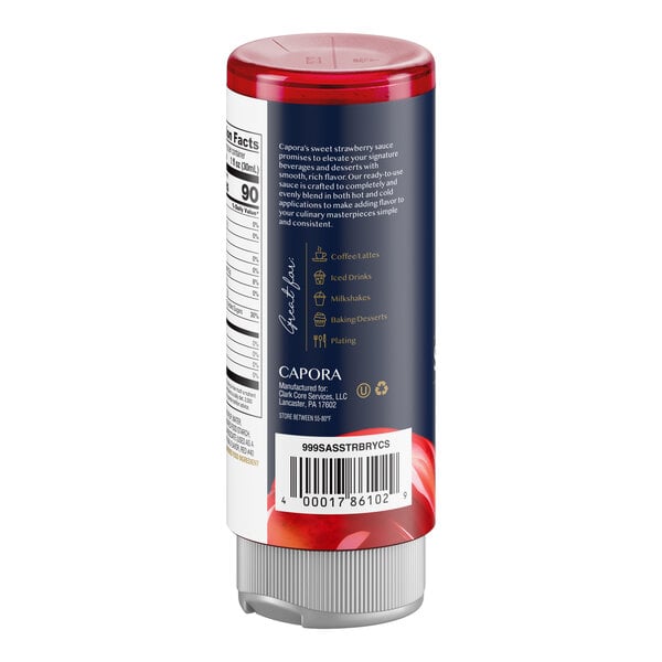 Capora Strawberry Flavoring Sauce 12 fl. oz. - 6/Case