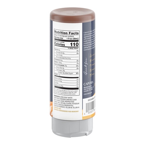 A 12 fl. oz. bottle of Capora Salted Caramel Flavoring Sauce.