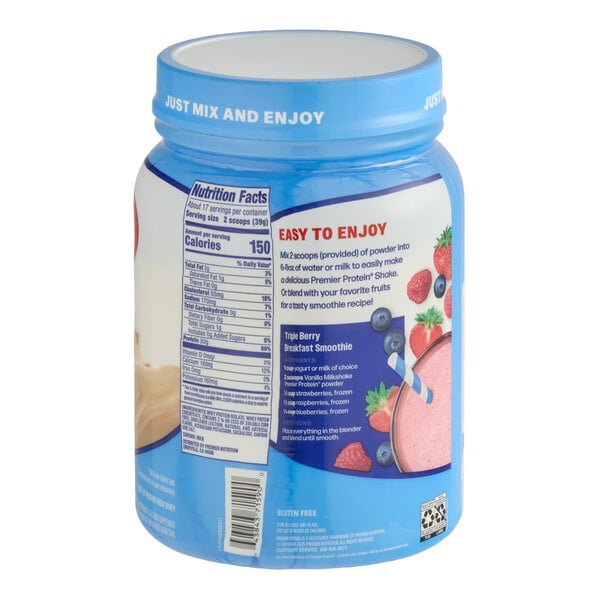 Premier Protein Vanilla Milkshake Protein Powder 23.3 oz. - 3/Case