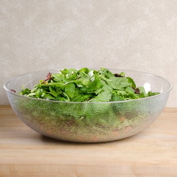 Cambro Camwear® 20.2 Qt. Translucent Pebbled Polycarbonate Serving / Salad Bowl - 4/Case