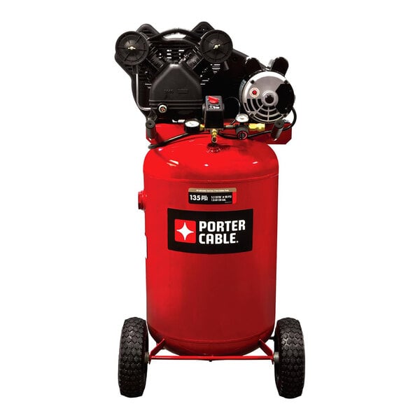 Porter Cable 30 Gallon V-Twin Cast Iron Belt-Drive Air Compressor with ASME Tank PXCMLC16830A66 - 1 5/8 hp, 120/240V