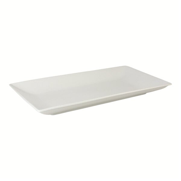 10 Strawberry Street Stella 19" x 10" Rectangular White Porcelain Serving Platter - 8/Case