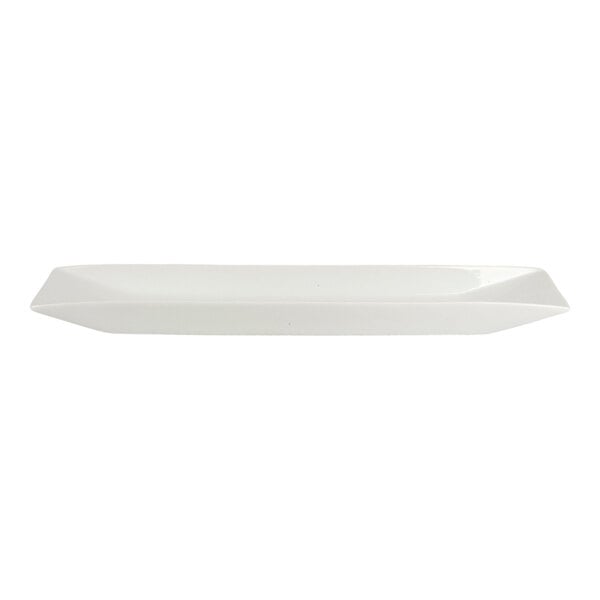 10 Strawberry Street Stella 18" x 3 3/4" Rectangular White Porcelain Serving Platter - 8/Case