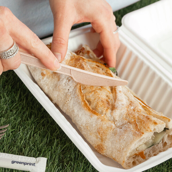 Greenprint Wrapped Heavy Weight Natural Agave Knife - 500/Case