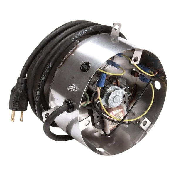 A Delfield 120V/700W module assembly with a metal housing, electrical wiring, and a power cord.