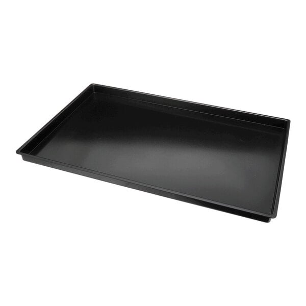 A rectangular black condensate drain pan.