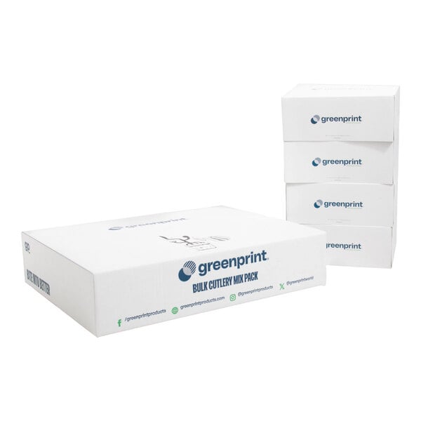 Greenprint Wrapped Heavy Weight Natural Agave Knife, Fork, and Napkin - 200/Case