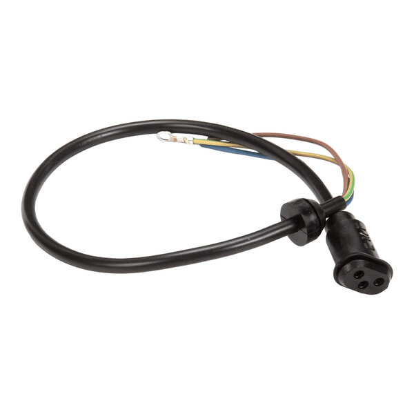 An adaptor drain pan cable for a one-piece pan heater, featuring a three-prong connector and exposed wire ends.