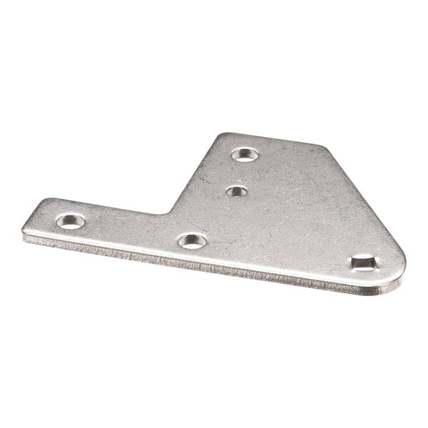 A metal hinge bracket with multiple holes, designed for use as a bottom cartridge component.