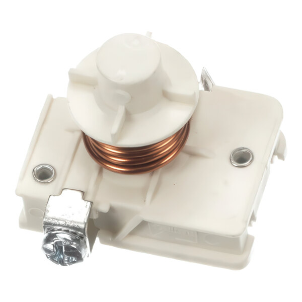 A white electrical relay component with a copper coil, designed for True Refrigeration units.