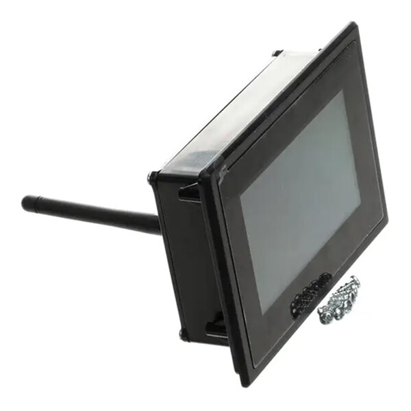 A touchscreen display kit with an antenna and mounting screws.
