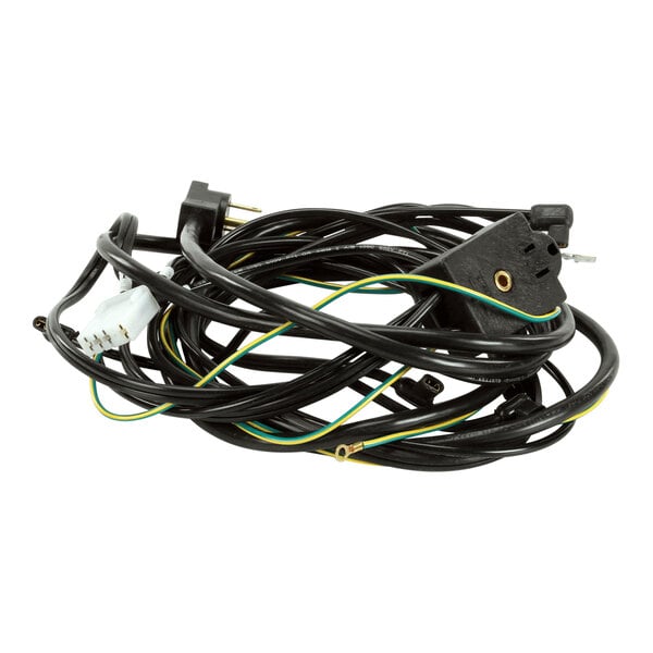 A coiled black wire harness with multiple connectors, designed for use with Beverage-Air equipment.