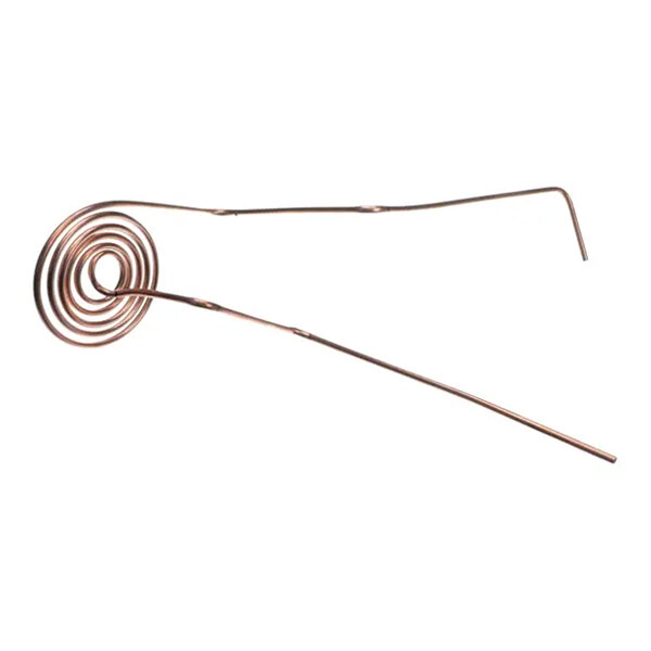 A coiled metal discharge or condenser tube used in refrigeration systems.