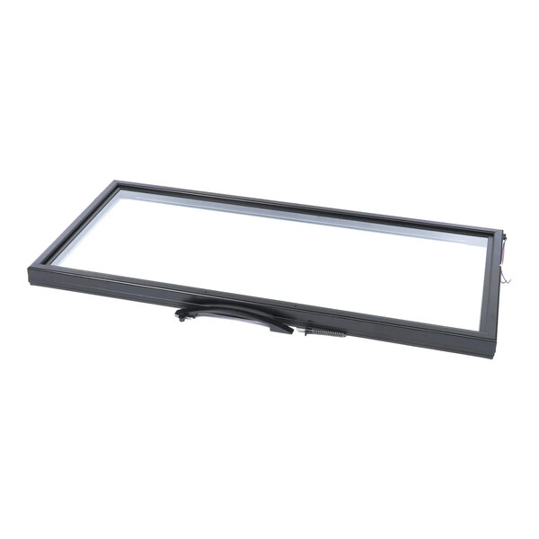 A rectangular glass door assembly with a black frame and handle, designed for a True Refrigeration GDM-72-HCTSL01 unit.